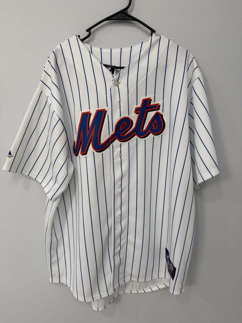 Vintage Majestic Reyes #7 New York Mets MLB Pinstripe Baseball Jersey Size XL